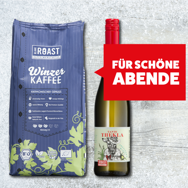 'Geschenkset Winzer Kaffee Kreme mit Tante Thekla' BLANK ROAST von Blank Roast Manufaktur Geschenkbox