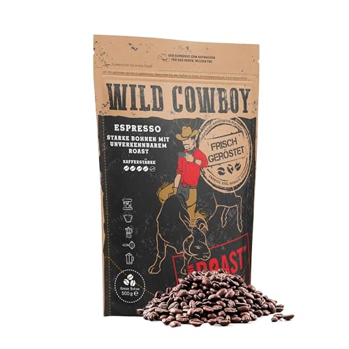 BLANK ROAST Wild Cowboy Frisch geröstete Kaffeebohnen Bohnen, Espresso, 500g ganze Bohne von BLANK ROAST