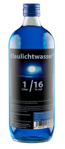 Blaulichtwasser® 1/16 1-Liter GLAS-Flasche - Likör 16% vol. von Blaulichtwasser