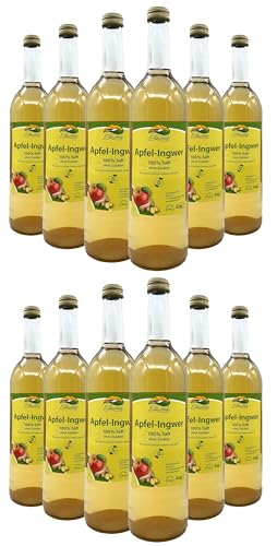 Bleichhof Apfelsaft mit Ingwersaft Direktsaft – 100% Direktsaft, vegan, OHNE Zuckerzusatz, 12er Pack (12x 0,72l) von Bleichhof
