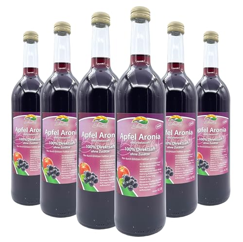 Bleichhof Apfel-Aronia Direktsaft - 100% Direktsaft, naturrein und vegan, OHNE Zuckerzusatz, 6er Pack (6x 0,72l) von Bleichhof