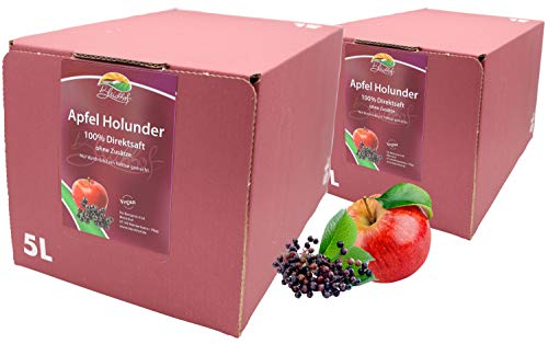 BLEICHHOF® Apfel-Holunder - Direktsaft, vergan, Bag-in-Box (2x5l) von Bleichhof