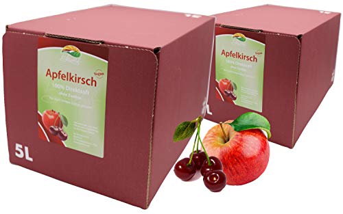 Bleichhof Apfel-Kirsch Direktsaft - 100% Direktsaft, vegan, Bag-in-Box mit Zapfsystem (2x 5l Saftbox) von Bleichhof