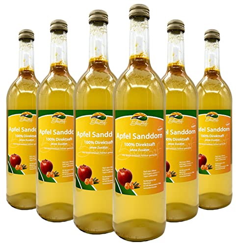 Bleichhof Apfel-Sanddorn Saft - 100% Direktsaft, naturrein und vegan, OHNE Zuckerzusatz, 6er Pack (6x 0,72l) von Bleichhof