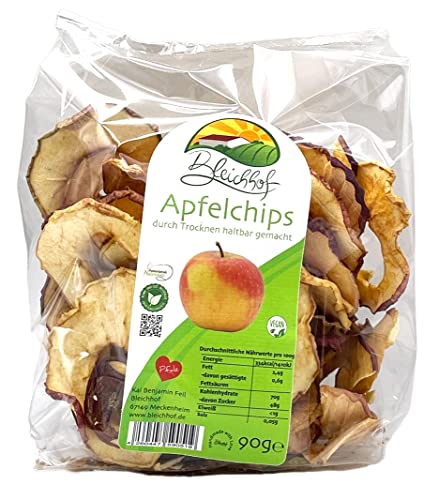 BLEICHHOF® Apfelchips Classic - [10er Pack] Leckere Trockenfrüchte ohne Zucker - Perfekte Nascherei - Nachhaltig hergestellt im Familienbetrieb in Meckenheim (10x90g) von Bleichhof