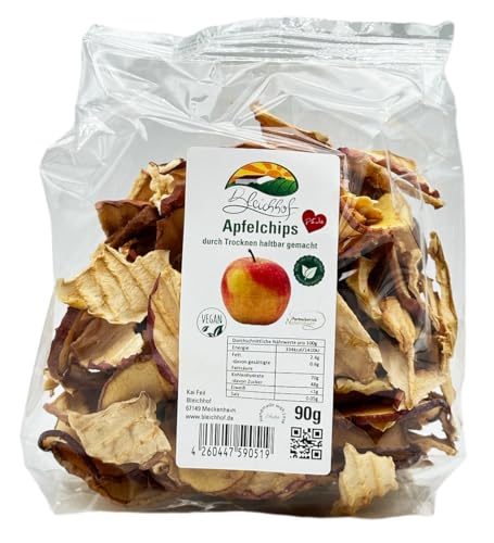 BLEICHHOF® Apfelchips Classic - [10er Pack] Leckere Trockenfrüchte ohne Zuckerzusatz - Perfekte Nascherei - Nachhaltig hergestellt im Familienbetrieb in Meckenheim (10x90g) von Bleichhof