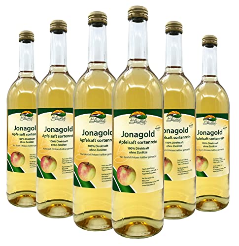 Bleichhof Apfelsaft Jonagold -- 100% Direktsaft, sortenrein, OHNE Zuckerzusatz, vegan, 6er Pack (6 x 0,72l) von Bleichhof