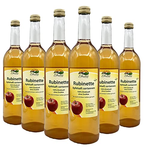 Bleichhof Apfelsaft Rubinette -- 100% Direktsaft, sortenrein, OHNE Zuckerzusatz, vegan, 6er Pack (6 x 0,72l) von Bleichhof