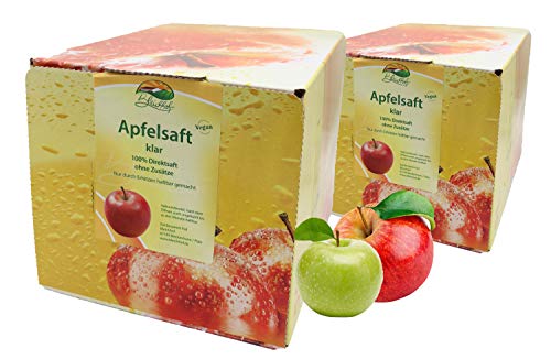 Bleichhof Apfelsaft klar - 100% Direktsaft, OHNE Zuckerzusatz, Bag-in-Box mit Zapfsystem (2x 5l Saftbox) von Bleichhof