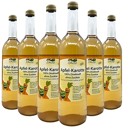 Bleichhof Apfelsaft mit Karottensaft - 100% Direktsaft, naturrein und vegan, OHNE Zuckerzusatz, 6er Pack (6x 0,72l) von Bleichhof