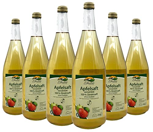 Bleichhof Apfelsaft naturtrüb - 100% Direktsaft, naturrein und vegan, OHNE Zuckerzusatz, 6er Pack (6x 0,95l) von Bleichhof