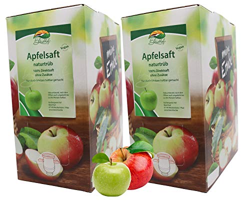 Bleichhof Apfelsaft naturtrüb - 100% Direktsaft, vegan, OHNE Zuckerzusatz, Bag-in-Box (2x 3l Saftbox) von Bleichhof