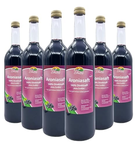 BLEICHHOF® Aroniasaft - 100% leckerer Direktsaft - [6 x 0,72L] Frische Früchte - ohne Zuckerzusatz und Zusatzstoffe - Nachhaltig hergestellt im Familienbetrieb in Meckenheim von Bleichhof