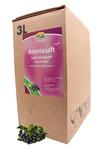 Bleichhof Aroniasaft - 100% Direktsaft, vegan, OHNE Zuckerzusatz, Bag-in-Box mit Zapfsystem (1x 3l Saftbox) von Bleichhof