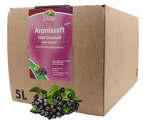 BLEICHHOF® Aroniasaft - Direktsaft, vegan, Bag-in-Box (1x5l Saftbox) von Bleichhof