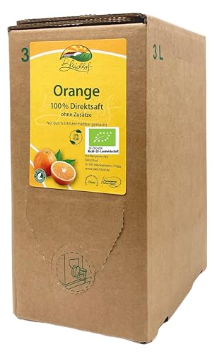 BLEICHHOF® Bio Orangensaft DE-ÖKO-006 - Direktsaft, vegan, Bag-in-Box (1x3l) von Bleichhof