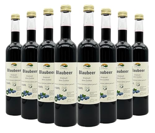 BLEICHHOF® Blaubeersaft - Direktsaft, vegan (8x0,47l) von Bleichhof