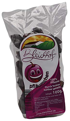 Bleichhof Getrocknete Pflaumen, vegan, OHNE Zuckerzusatz, 10er Pack (10x 100g) von Bleichhof