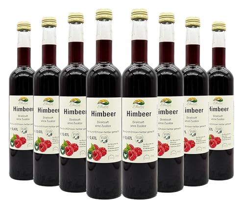 Bleichhof Himbeersaft -- 100% Direktsaft, naturrein und vegan, OHNE Zuckerzusatz, 8er Pack (8x 0,47l) von Bleichhof