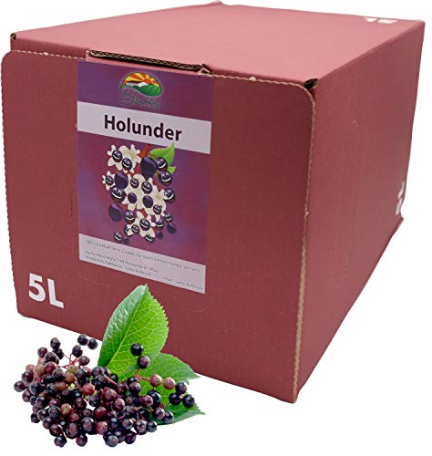 Bleichhof Holundersaft - 100% Direktsaft, vegan, OHNE Zuckerzusatz, Bag-in-Box mit Zapfsystem (1x 5l Saftbox) von Bleichhof