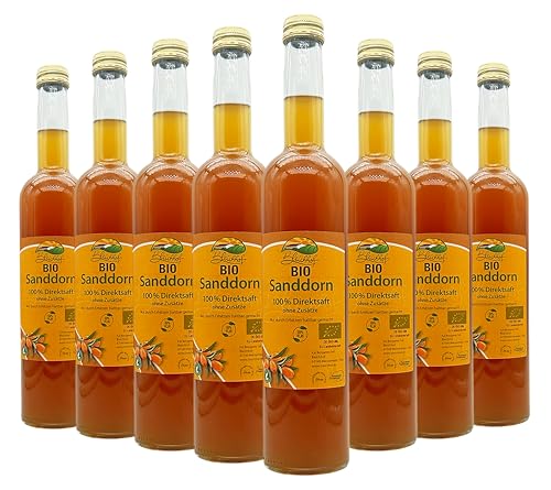 Bleichhof Sanddornsaft - 100% Direktsaft, naturrein und vegan, OHNE Zuckerzusatz, 8er Pack (8x 0,47l) von Bleichhof