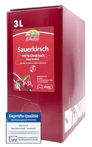 BLEICHHOF® Sauerkirschsaft - Direktsaft, vegan, Bag-in-Box (1x3l) von Bleichhof