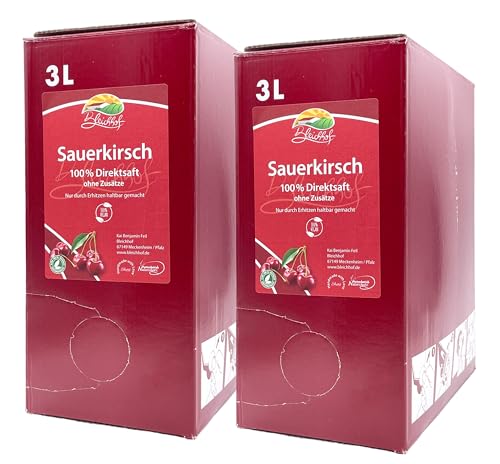 Bleichhof Sauerkirschsaft - 100% Direktsaft OHNE Zuckerzusatz, Bag in box (2x 3l) von Bleichhof
