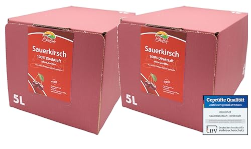 BLEICHHOF® Sauerkirschsaft - Direktsaft, vegan, Bag-in-Box (2x 5l) von Bleichhof