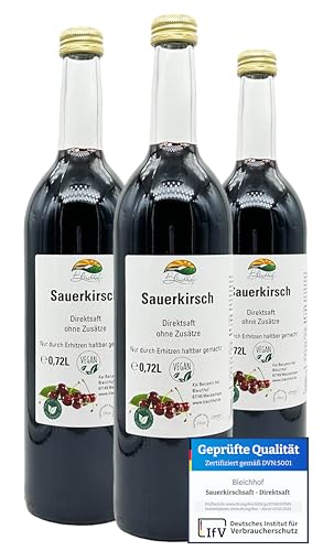 BLEICHHOF® Sauerkirschsaft - Direktsaft, vegan (3x0,72l) von Bleichhof