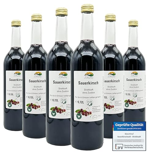 BLEICHHOF Sauerkirschsaft - Direktsaft, vegan (6x0,72l) von Bleichhof