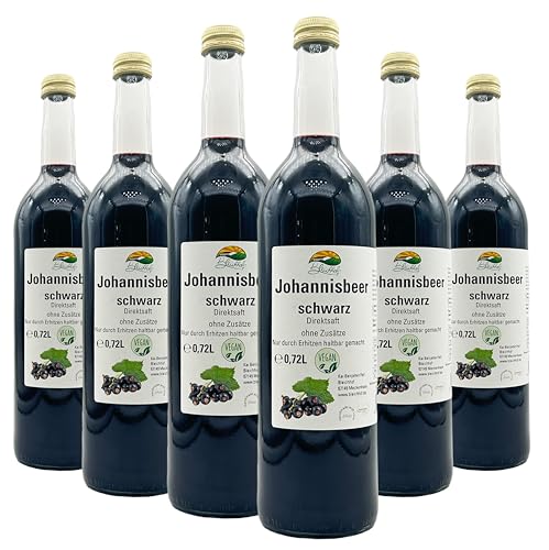 Bleichhof Schwarzer Johannisbeersaft - 100% Direktsaft, vegan, OHNE Zuckerzusatz, 6er Pack (6x 0,72l) von Bleichhof