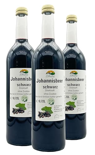 Bleichhof Schwarzer Johannisbeersaft - 100% Direktsaft, vegan, OHNE Zuckerzusatz, 3er Pack (3x 0,72l) von Bleichhof