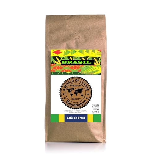 Kaffeebohnen 1 kg Natürlicher, authentischer Geschmack und Aroma Brasiliens – Authentisches Geschenk von Do Brasil im Jutebeutel – für Liebhaber guten Kaffees. von BlendNature