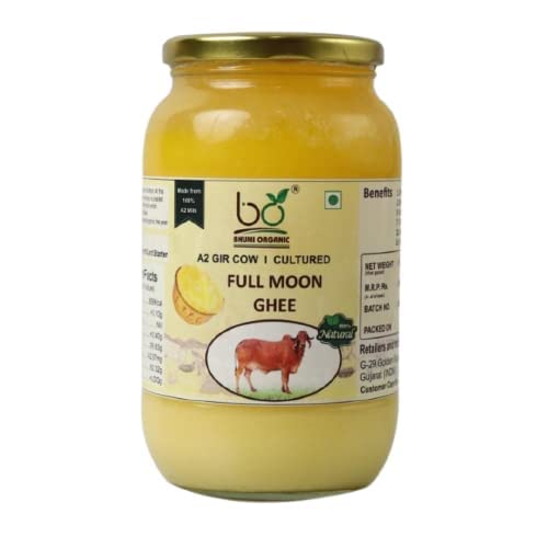 Bhumi Organic A2 Vollmond-kultiviertes Ghee, Desi Gir Kuh gesund und lecker (500 ML) von Blessfull Healing