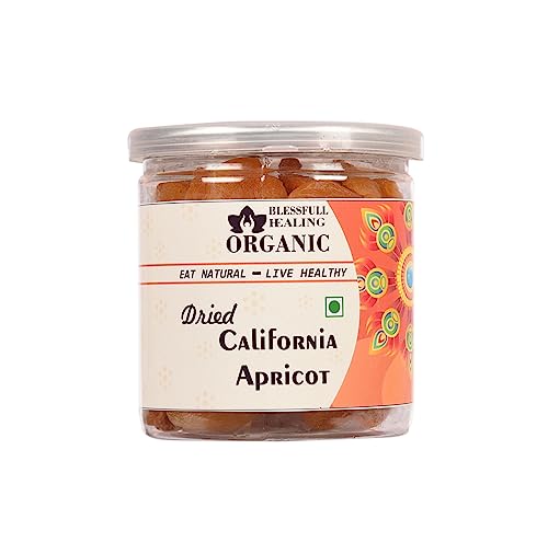 Blessfull Healing Bio-getrocknete kalifornische Aprikose, 300 Gramm, luftdichter Behälter (Verpackung kann variieren) von Blessfull Healing