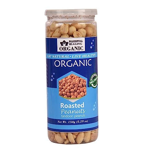 Blessfull Healing Bio-natürliche, vegane geröstete Tandoori-Erdnüsse, knusprige, gesunde Snacks, 150 Gramm von Blessfull Healing