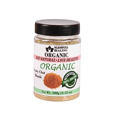 Blessfull Healing Organic Chunky Chat Masala 100 Gramm luftdichter Behälter (Verpackung kann variieren) von Blessfull Healing