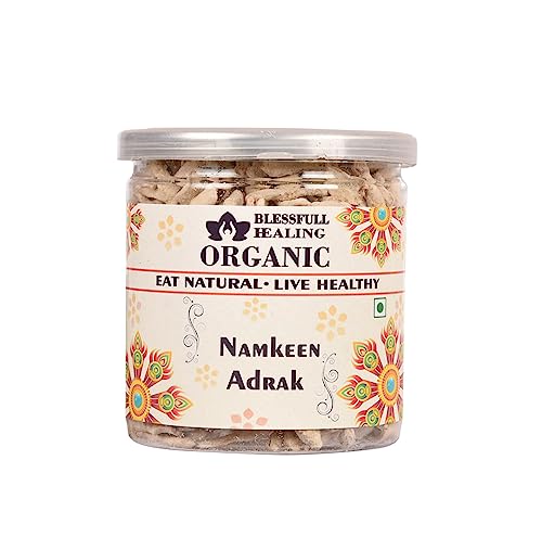 Blessfull Healing Organic Namkeen Adrak 250 Gramm luftdichter Behälter (Verpackung kann variieren) von Blessfull Healing