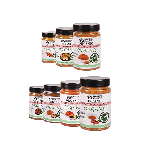 Blessfull Healing Organic Non-Veg Spice Combo Pack mit 7 Combo #8 (Verpackung kann variieren) von Blessfull Healing