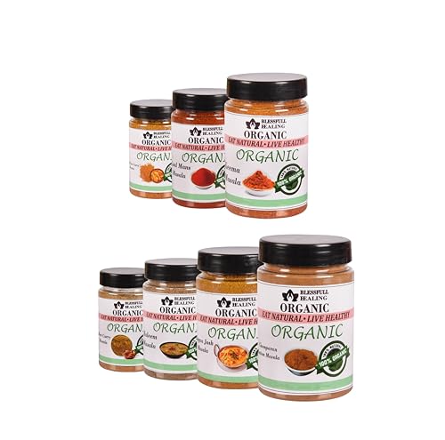 Blessfull Healing Organic Non-Veg Spice Combo Pack mit 7 Combo Nr. 9 (Verpackung kann variieren) von Blessfull Healing