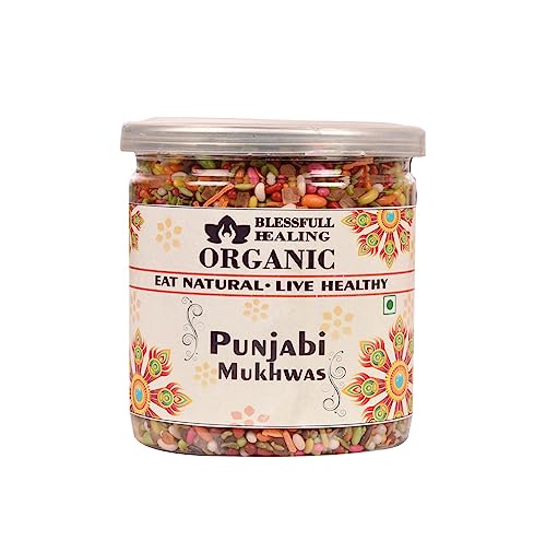 Blessfull Healing Organic Punjabi Mukhwas 400 Gramm luftdichter Behälter (Verpackung kann variieren) von Blessfull Healing