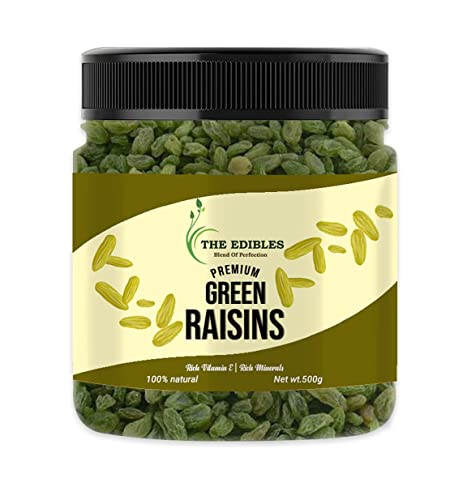 DIE ESSBAREN Grüne afghanische Rosinen | Hari Kismish 500 g | Getrocknete grüne Rosinen_Verpackung kann variieren von Blessfull Healing
