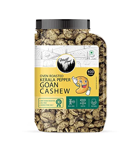 Forest Found geröstete Tellicherry-Pfeffer-Cashew-Nüsse (400 Gramm) von Blessfull Healing