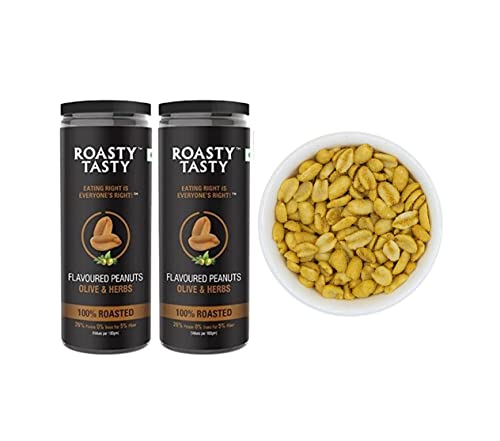 Geröstete Erdnüsse mit leckerem Geschmack - Olive | Kombipack-Angebot: Packung mit 2 Stück – 300 g (jeweils 150 g) von Blessfull Healing