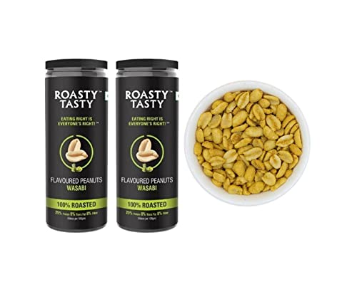 Geröstete Erdnüsse mit leckerem Geschmack - Wasabi | Kombipack-Angebot: Packung mit 2 Stück – 300 g (jeweils 150 g) von Blessfull Healing