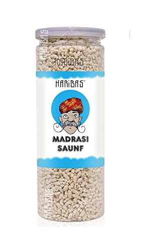 HARIBAS Madrasi Mukhwas (Weißer Madrasi Saunf) 200GM in Blechdose| Reiner und hochwertiger Mukhwas Munderfrischer_Verpackung kann variieren von Blessfull Healing