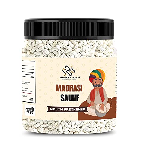 Hungry Harvest White Sweet Mint Saunf Mukhwas, 300 g (Madrasi Sounf Munderfrischer)_Verpackung kann variieren von Blessfull Healing