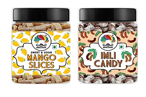 Mr. Merchant Mango Slice (300g) & Tamarinde/ Imli Candy (300g) [Munderfrischer, Digestive, After-Meal, Mukhwas Combo (2er Pack)]_Verpackung kann variieren von Blessfull Healing