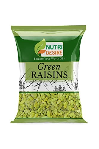 Nutri Desire Afghani Green Kishmish 500 g | Grüne Rosinen_Verpackung kann variieren von Blessfull Healing