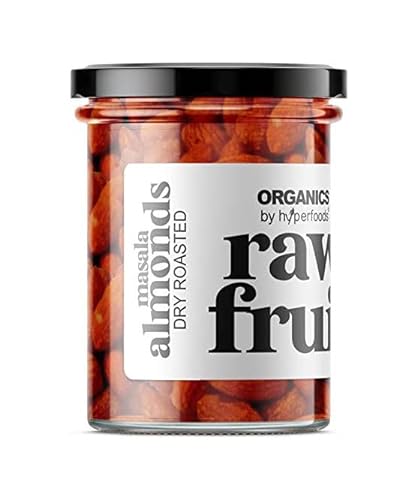RawFruit by HyperFoods Premium geräucherte geröstete Mandeln 500 g (Packung mit 2 PET-Glas) von Blessfull Healing